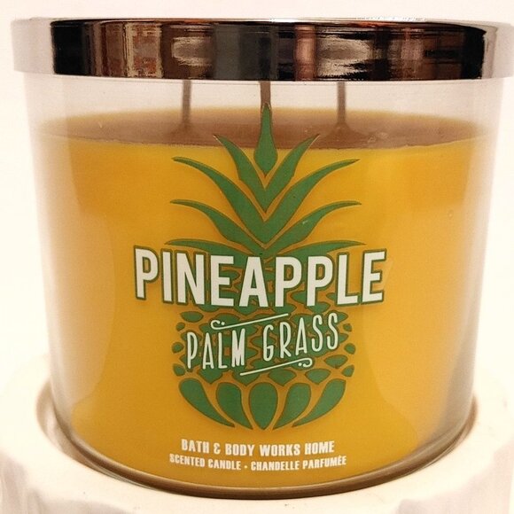 Bath and Body Works Pineapple Palm Grass Three Wick Candle BNIP - Picture 1 of 4